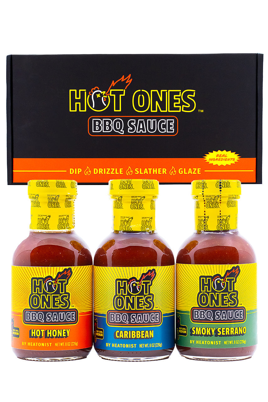 Hot Ones BBQ Trio Pack (Hot Honey / Caribbean / Smoked Serrano) J9