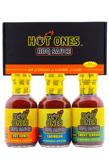 Hot Ones BBQ Trio Pack (Hot Honey / Caribbean / Smoked Serrano) J9