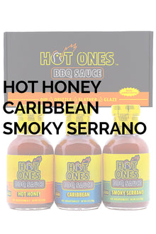 Hot Ones BBQ Trio Pack (Hot Honey / Caribbean / Smoked Serrano) J9